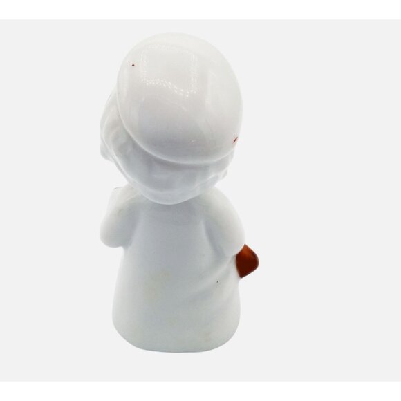 Ceramic Choir Boy Angel Baby Figures Pair Vintage w Instruments 2.75 Inch Japan - Picture 9 of 16